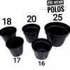 1 Lusin Pot 17 Hitam Polos Berbagai Ukuran (12 pcs)