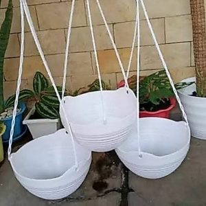 Pot Gantung Putih Lovenia 20cm