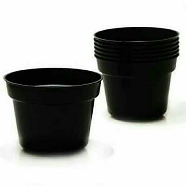 Pot Tanaman Hitam Plastik 6 Pcs 17cm
